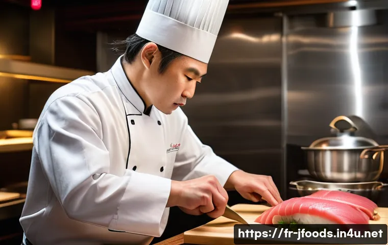 일식조리사 연봉 협상 전략 - **Prompt 1: The Master's Precision**
    "A highly skilled Japanese sushi chef, dressed in a pristin...